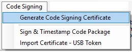 Generate Code Signing Certificate