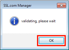 Validating, please wait