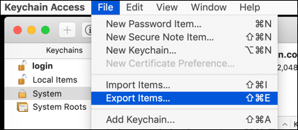 Export Items