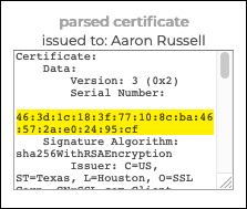 Parsed certificate