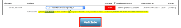 Validate button