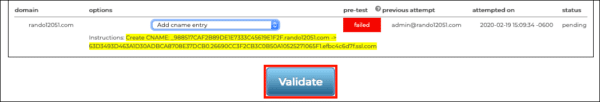 Validate button