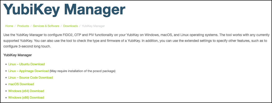 YubiKey Manager Download