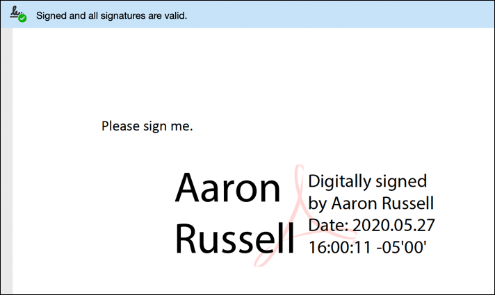 Signed document