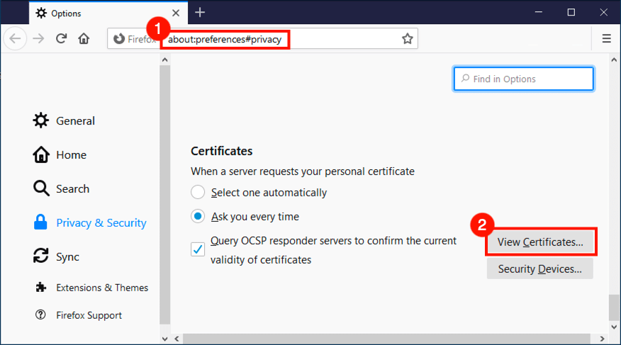 View Certificates