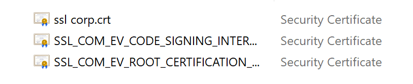 certificate files