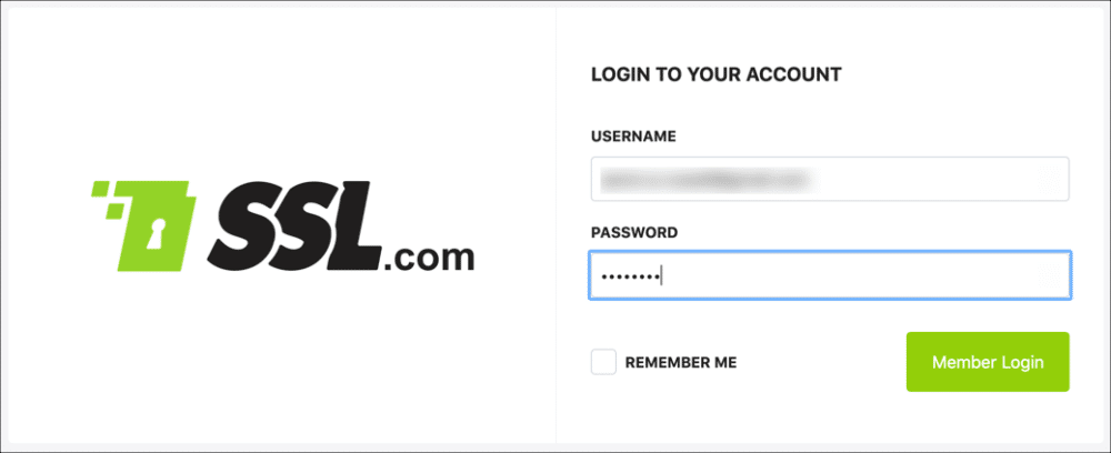 Account Login Form