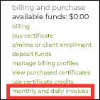 Billing and Purchase (monthly and daily invoices highlight)