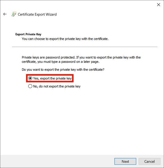 Yes, export the private key