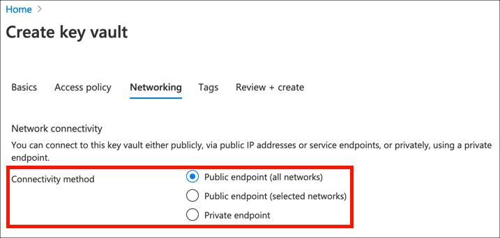 choose connectivity method