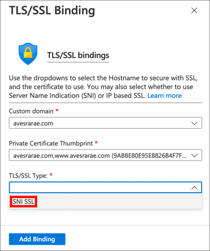Select TLS/SSL type