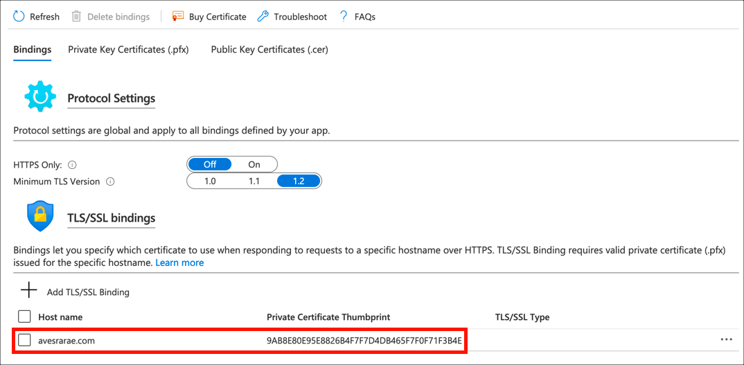 TLS/SSL Bindings