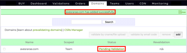 Pending Validation