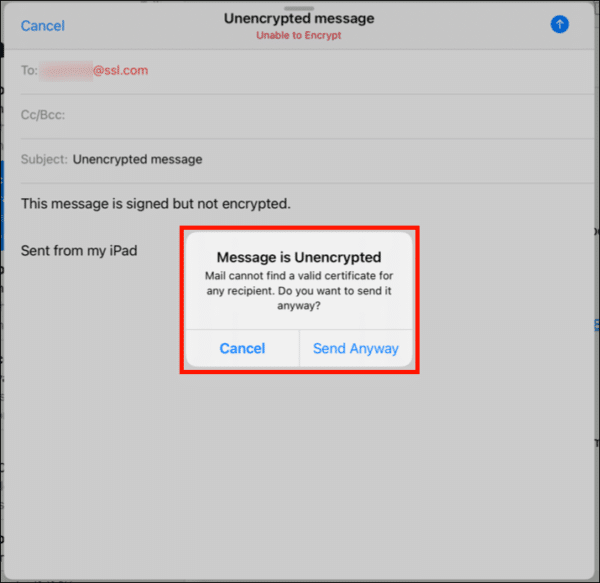 message unencrypted