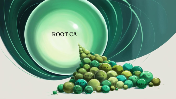 Depiction of how a subordinate CA certificate traces back to the Root CA